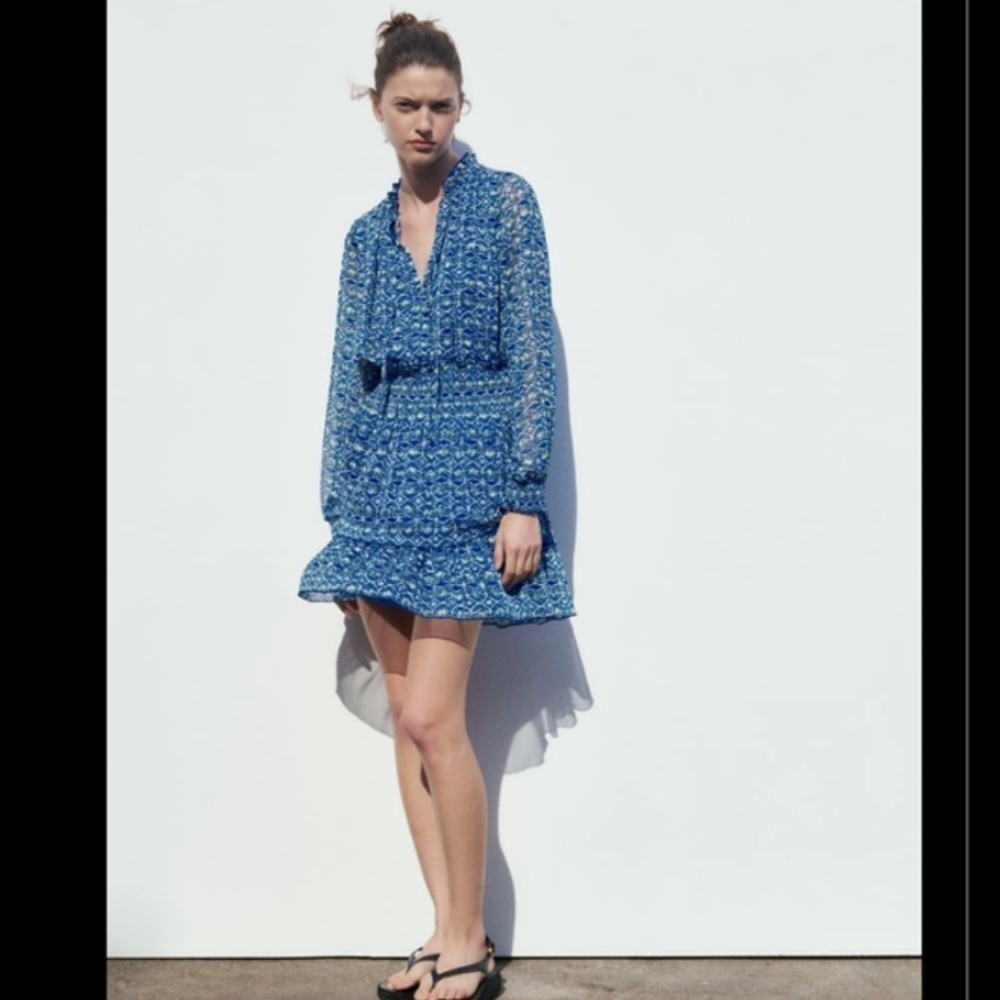 PRINTED MINI DRESS - Picture 3 of 9